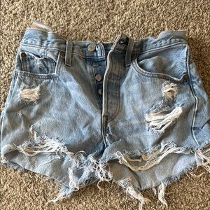 Levi's Blue Vintage Jean Shorts Distressed Cutoff